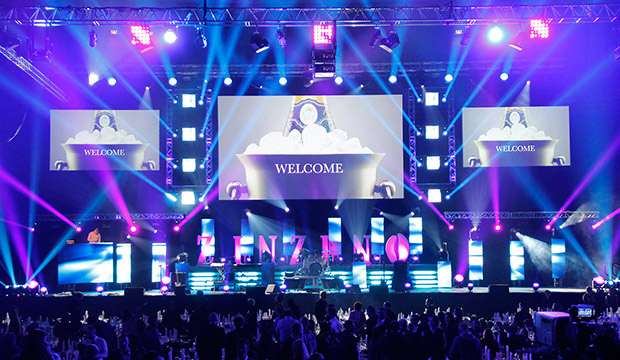 Cinstar rental LED screen shining on Zinzino Annual Event 